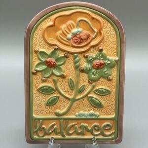 Vintage Enesco Ceramic Wall Plaque "balance" Art Nouveau Style